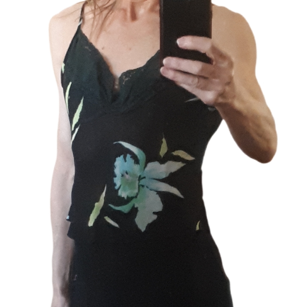 Dolce & Gabbana Black and Blue Floral Camisole - Picture 2 of 6